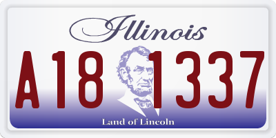 IL license plate A181337