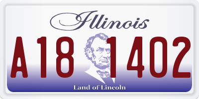 IL license plate A181402