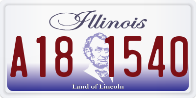 IL license plate A181540