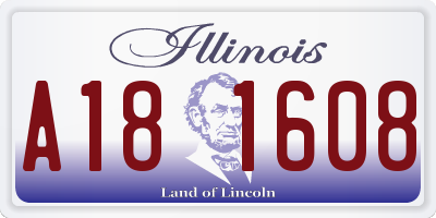 IL license plate A181608