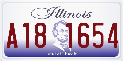 IL license plate A181654