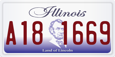 IL license plate A181669