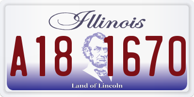 IL license plate A181670