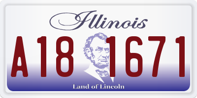 IL license plate A181671
