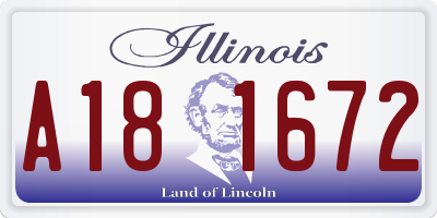 IL license plate A181672