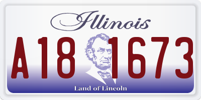 IL license plate A181673