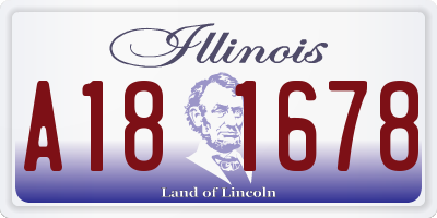 IL license plate A181678
