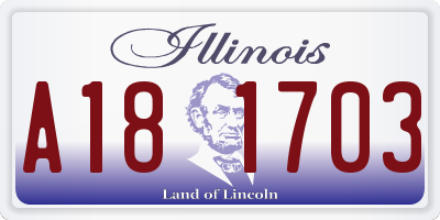 IL license plate A181703