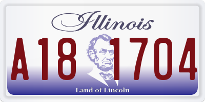 IL license plate A181704