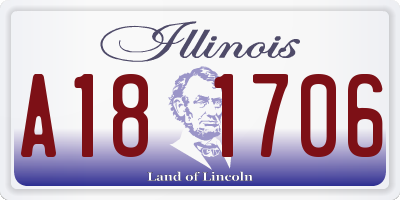 IL license plate A181706