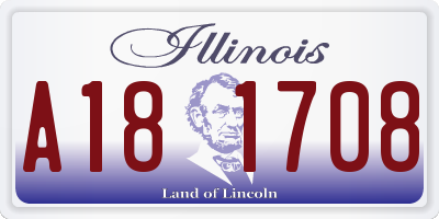 IL license plate A181708
