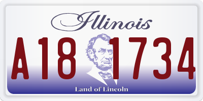 IL license plate A181734