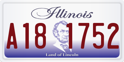 IL license plate A181752