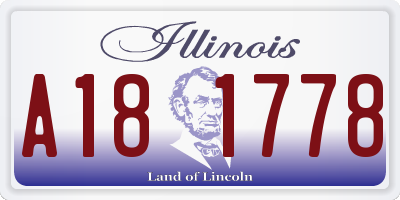 IL license plate A181778