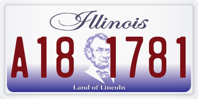 IL license plate A181781