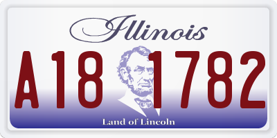 IL license plate A181782