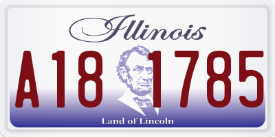 IL license plate A181785