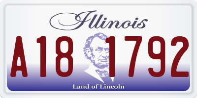 IL license plate A181792