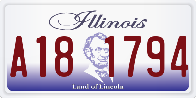 IL license plate A181794