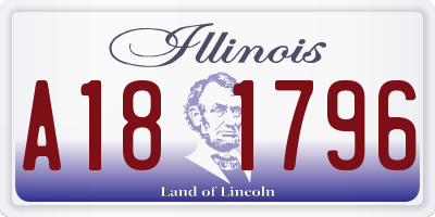 IL license plate A181796