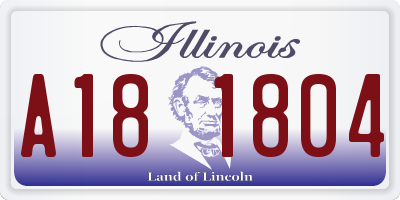 IL license plate A181804