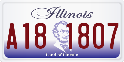 IL license plate A181807