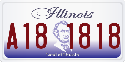 IL license plate A181818