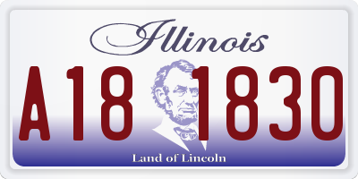 IL license plate A181830