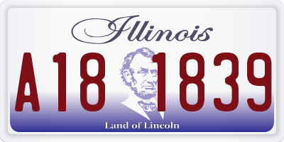 IL license plate A181839