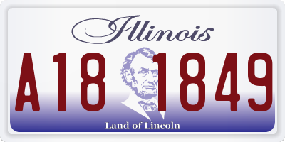 IL license plate A181849