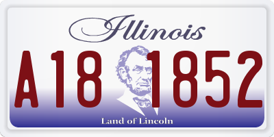 IL license plate A181852