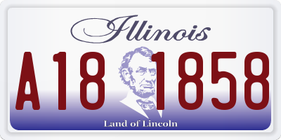 IL license plate A181858