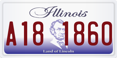 IL license plate A181860