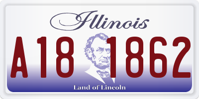IL license plate A181862