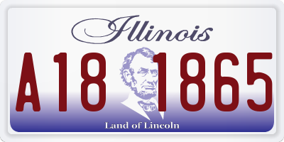 IL license plate A181865