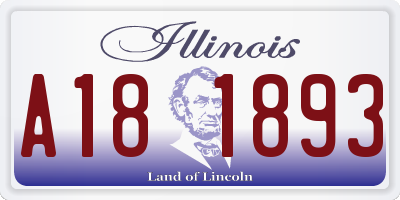 IL license plate A181893