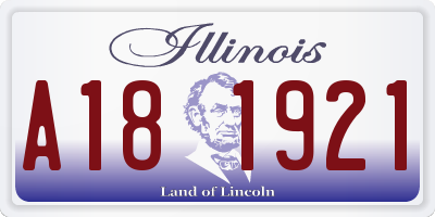 IL license plate A181921