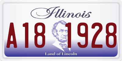 IL license plate A181928