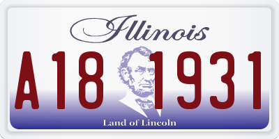 IL license plate A181931