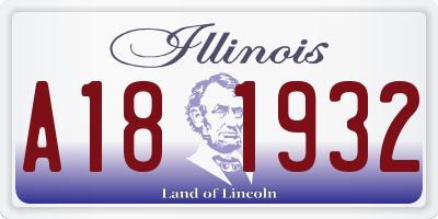 IL license plate A181932