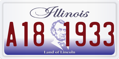 IL license plate A181933