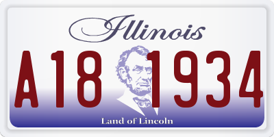 IL license plate A181934