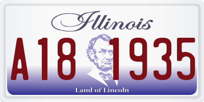 IL license plate A181935