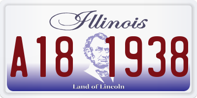 IL license plate A181938
