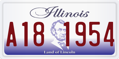 IL license plate A181954