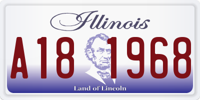 IL license plate A181968