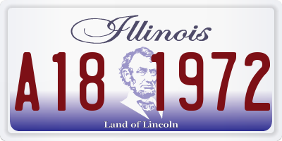 IL license plate A181972