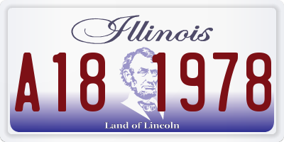 IL license plate A181978