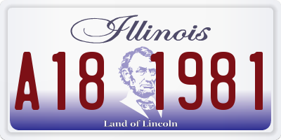 IL license plate A181981