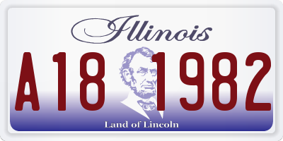 IL license plate A181982